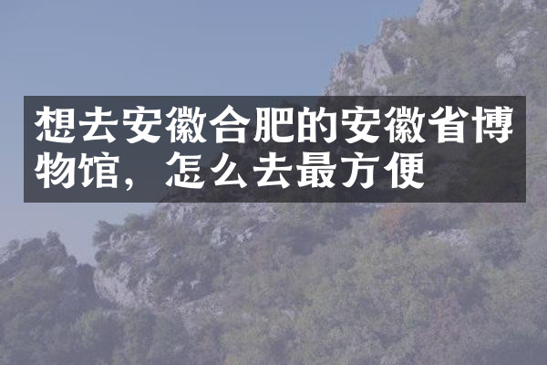 想去安徽合肥的安徽省博物馆，怎么去最方便