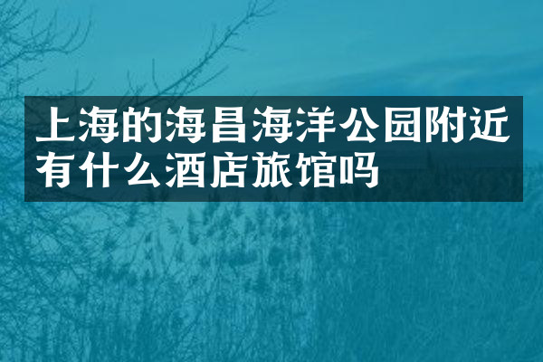 上海的海昌海洋公园附近有什么酒店旅馆吗