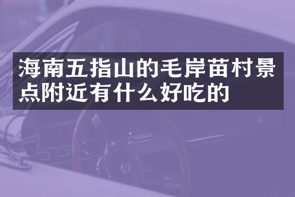 海南五指山的毛岸苗村景点附近有什么好吃的