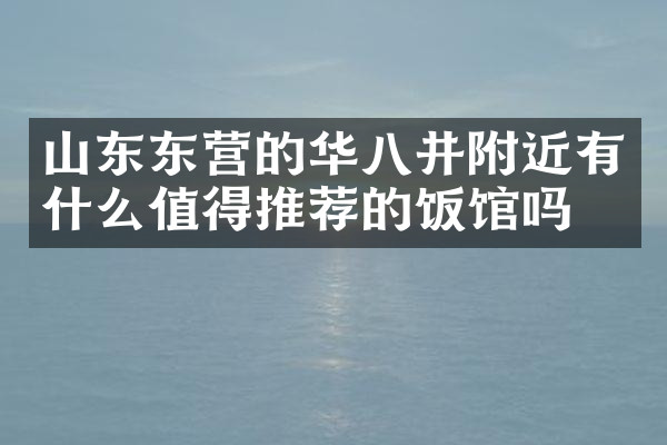 山东东营的华八井附近有什么值得推荐的饭馆吗
