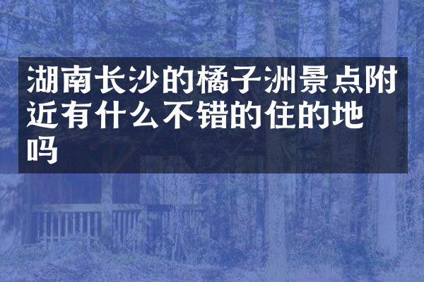 湖南长沙的橘子洲景点附近有什么不错的住的地方吗