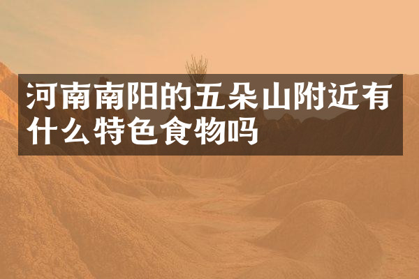 河南南阳的五朵山附近有什么特色食物吗
