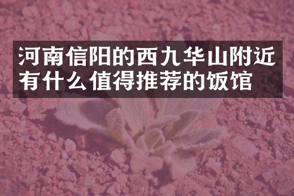 河南信阳的西九华山附近有什么值得推荐的饭馆吗