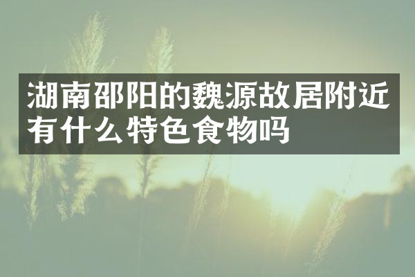 湖南邵阳的魏源故居附近有什么特色食物吗