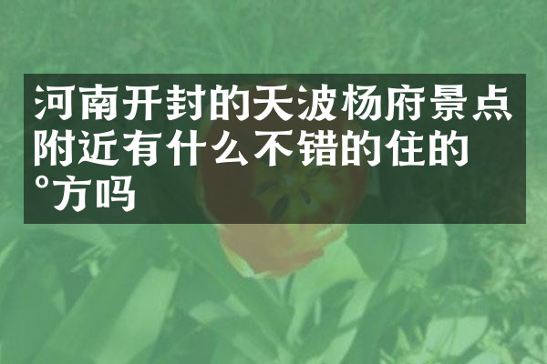 河南开封的天波杨府景点附近有什么不错的住的地方吗