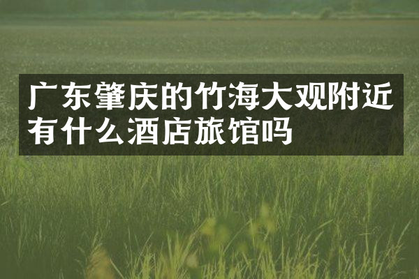 广东肇庆的竹海大观附近有什么酒店旅馆吗
