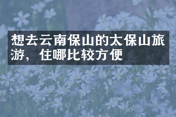 想去云南保山的太保山旅游，住哪比较方便