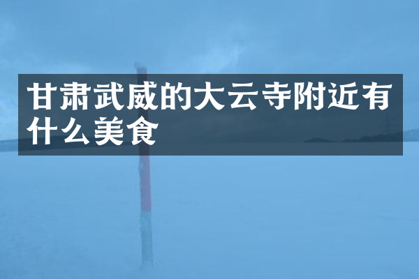 甘肃武威的大云寺附近有什么美食