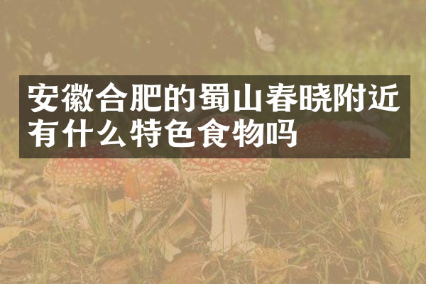 安徽合肥的蜀山春晓附近有什么特色食物吗