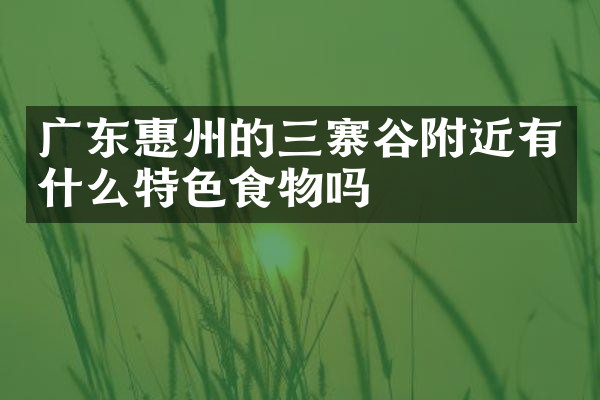 广东惠州的三寨谷附近有什么特色食物吗