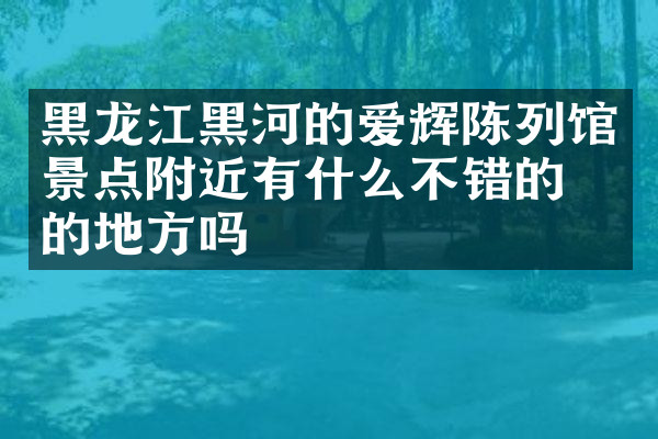 黑龙江黑河的爱辉陈列馆景点附近有什么不错的住的地方吗