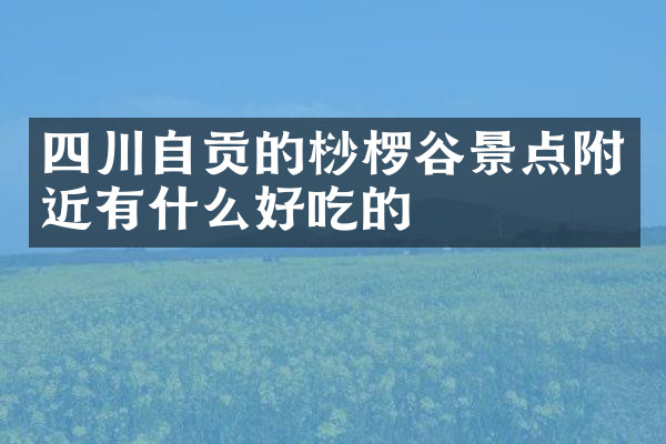 四川自贡的桫椤谷景点附近有什么好吃的