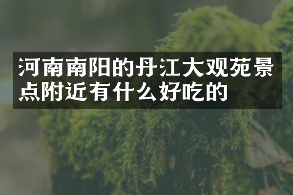 河南南阳的丹江大观苑景点附近有什么好吃的