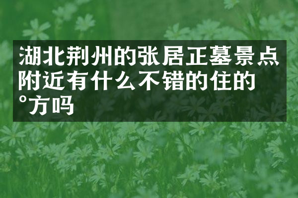 湖北荆州的张居正墓景点附近有什么不错的住的地方吗
