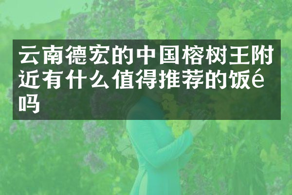 云南德宏的中国榕树王附近有什么值得推荐的饭馆吗