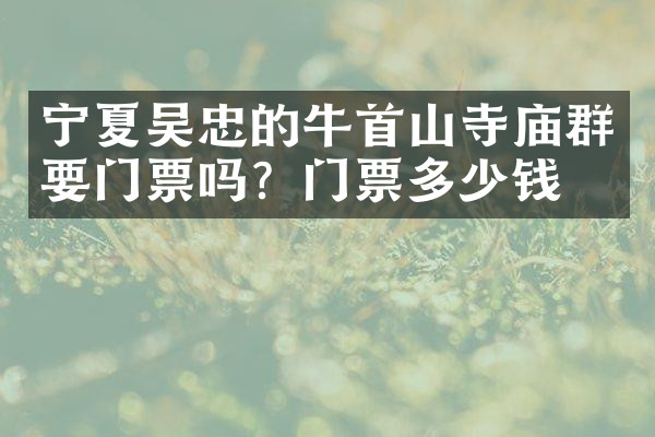 宁夏吴忠的牛首山寺庙群要门票吗？门票多少钱？