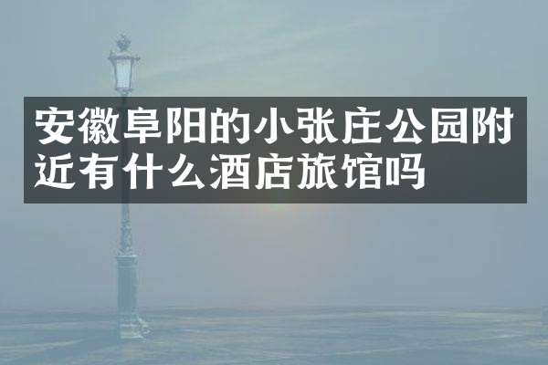 安徽阜阳的小张庄公园附近有什么酒店旅馆吗