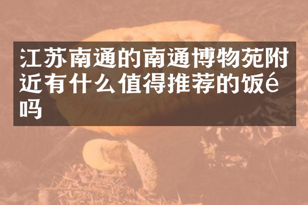 江苏南通的南通博物苑附近有什么值得推荐的饭馆吗