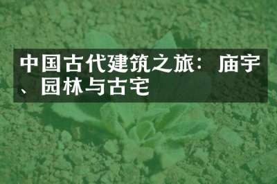 中国古代建筑之旅：庙宇、园林与古宅