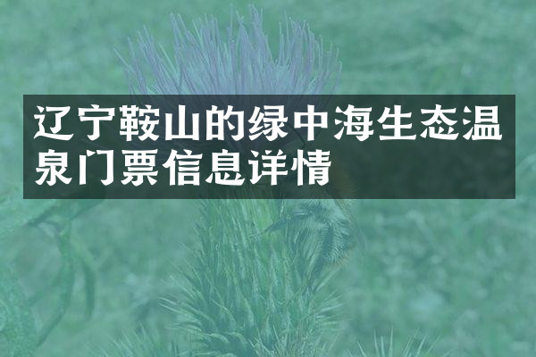 辽宁鞍山的绿中海生态温泉门票信息详情