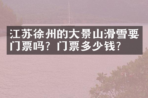 江苏徐州的大景山滑雪要门票吗？门票多少钱？