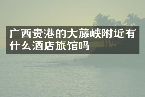 广西贵港的大藤峡附近有什么酒店旅馆吗