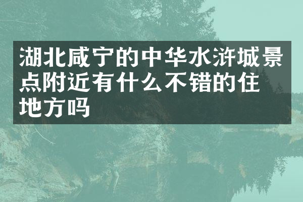 湖北咸宁的中华水浒城景点附近有什么不错的住的地方吗