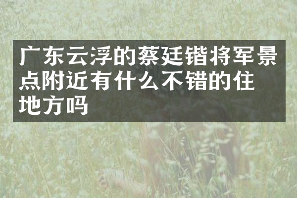 广东云浮的蔡廷锴将军景点附近有什么不错的住的地方吗