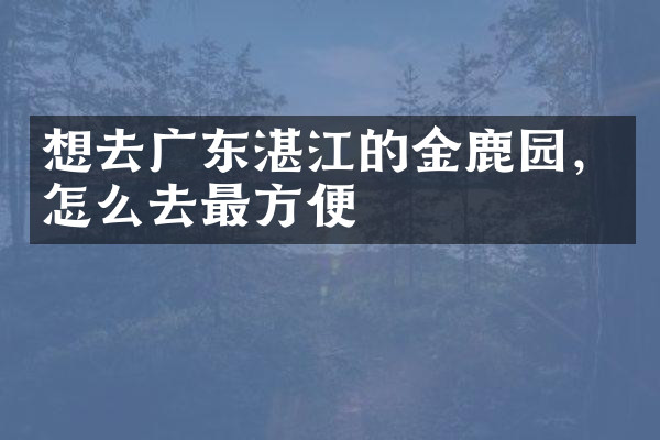 想去广东湛江的金鹿园，怎么去最方便