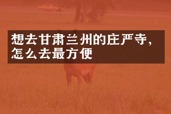 想去甘肃兰州的庄严寺，怎么去最方便
