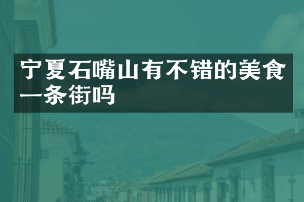 宁夏石嘴山有不错的美食一条街吗