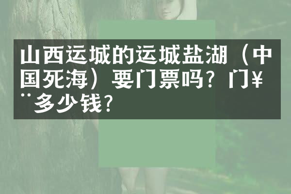 山西运城的运城盐湖（中国死海）要门票吗？门票多少钱？