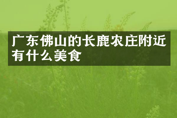 广东佛山的长鹿农庄附近有什么美食