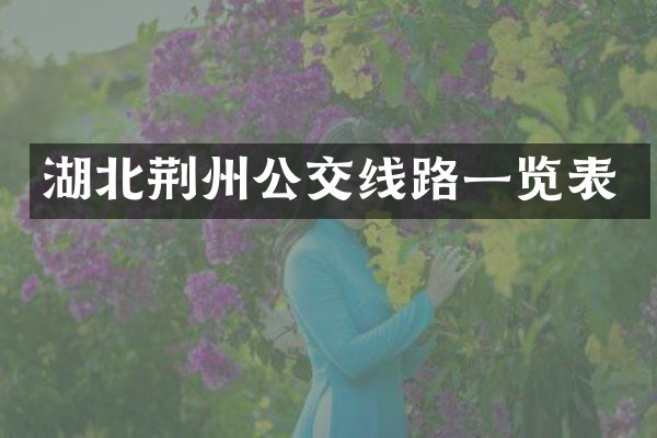 湖北荆州公交线路一览表