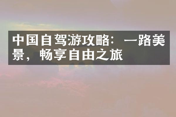 中国自驾游攻略：一路美景，畅享自由之旅