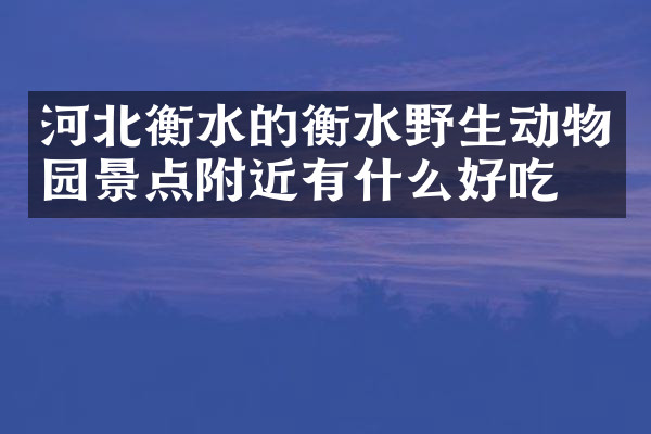 河北衡水的衡水野生动物园景点附近有什么好吃的