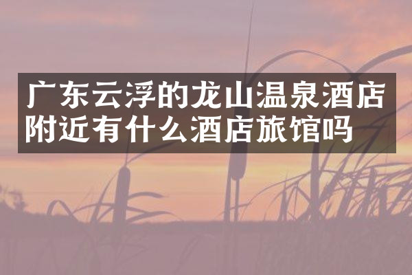 广东云浮的龙山温泉酒店附近有什么酒店旅馆吗