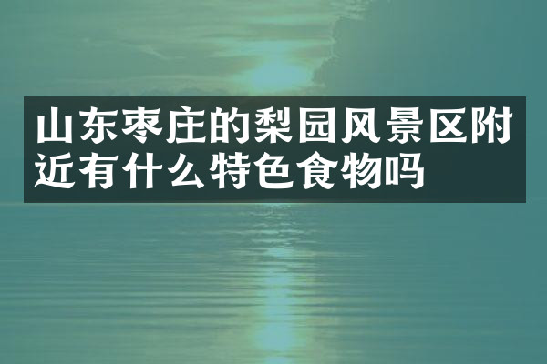 山东枣庄的梨园风景区附近有什么特色食物吗