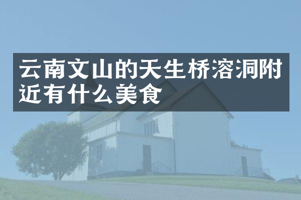 云南文山的天生桥溶洞附近有什么美食