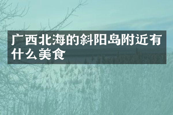 广西北海的斜阳岛附近有什么美食