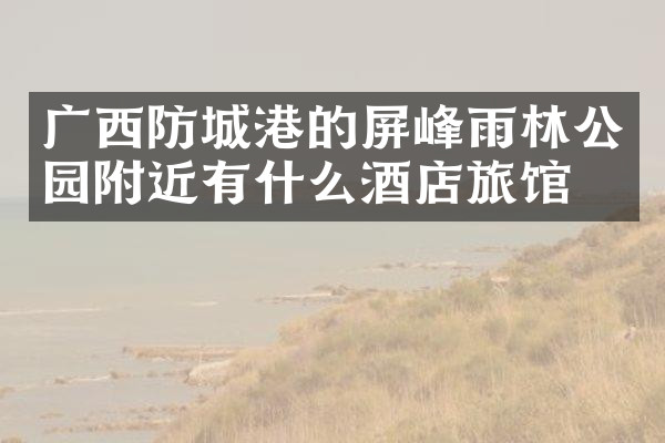 广西防城港的屏峰雨林公园附近有什么酒店旅馆吗