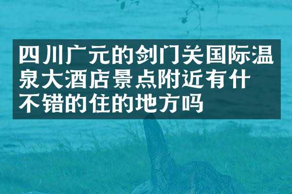四川广元的剑门关国际温泉大酒店景点附近有什么不错的住的地方吗
