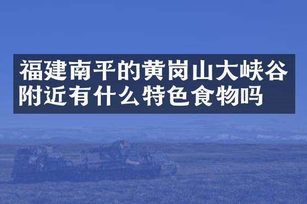 福建南平的黄岗山大峡谷附近有什么特色食物吗