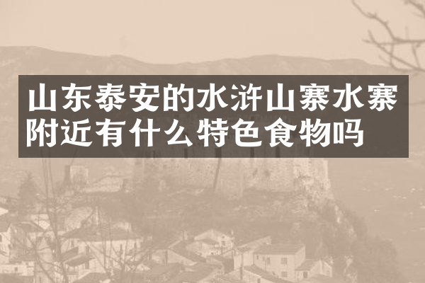 山东泰安的水浒山寨水寨附近有什么特色食物吗