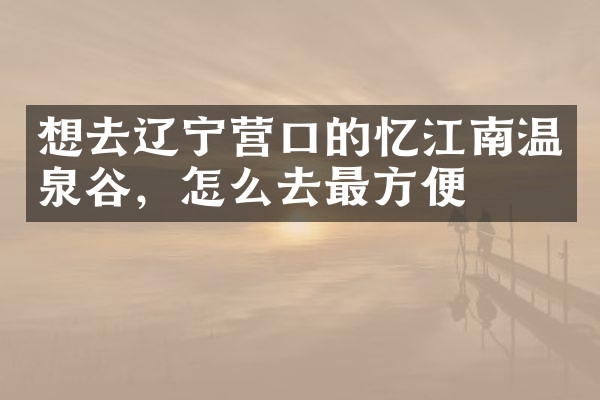 想去辽宁营口的忆江南温泉谷，怎么去最方便