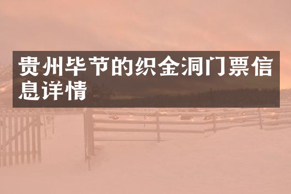 贵州毕节的织金洞门票信息详情