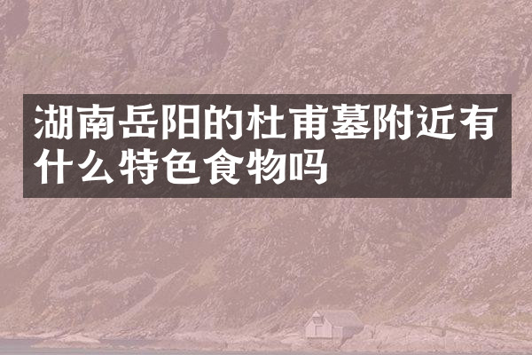 湖南岳阳的杜甫墓附近有什么特色食物吗