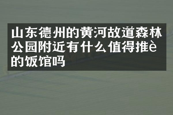 山东德州的黄河故道森林公园附近有什么值得推荐的饭馆吗