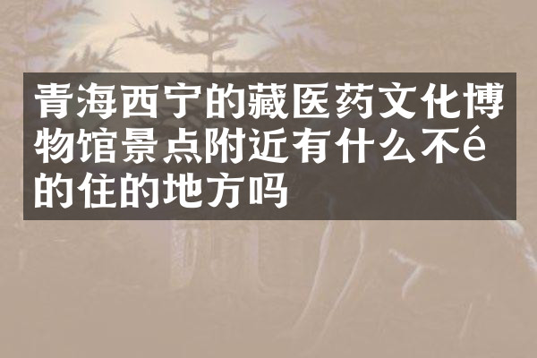 青海西宁的藏医药文化博物馆景点附近有什么不错的住的地方吗