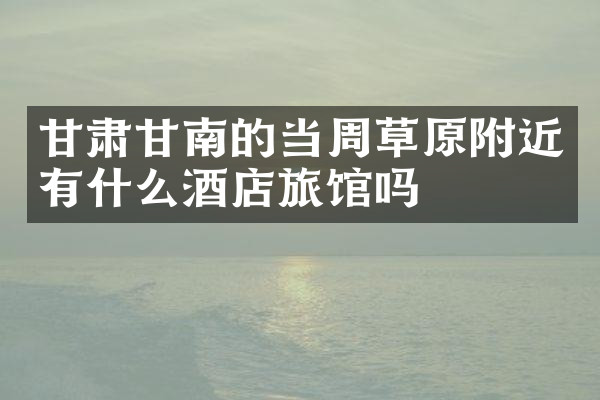 甘肃甘南的当周草原附近有什么酒店旅馆吗
